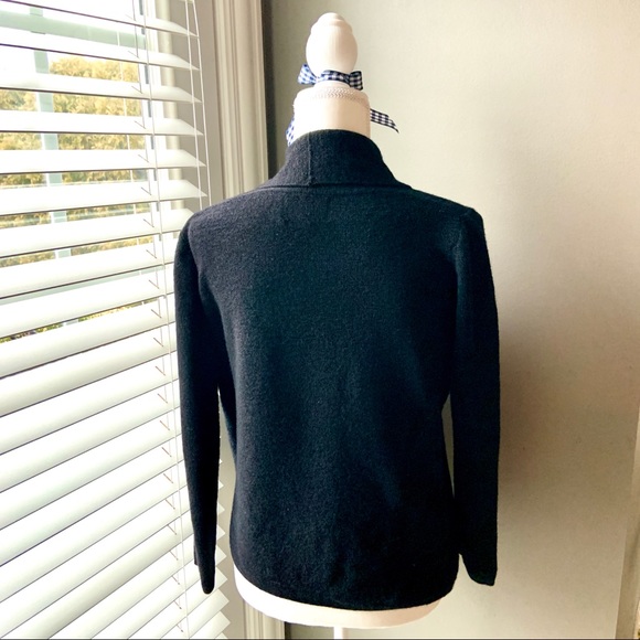 Alpaca (100% Baby Alpaca)•Size S•Black•Knitted Open Front, Draped Cardigan - Picture 4 of 7